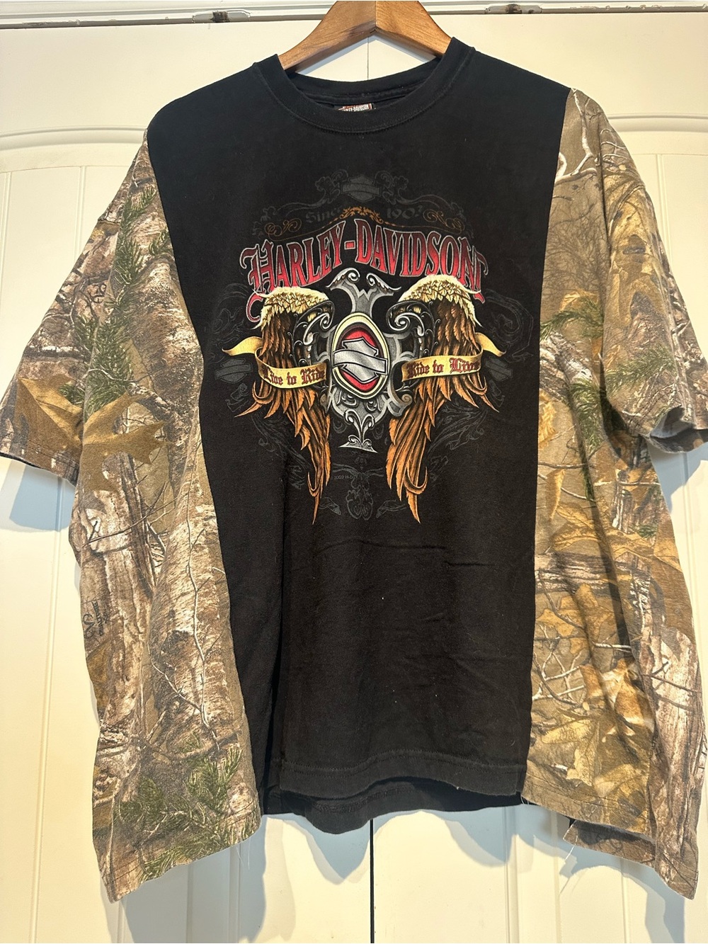 Reworked Harley-Davidson Long Sleeve Shirt Size 3XL